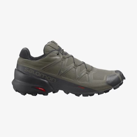 Salomon SPEEDCROSS 5 WIDE Mens Trail Running Shoes Olive UK JKZB